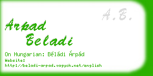 arpad beladi business card