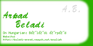 arpad beladi business card